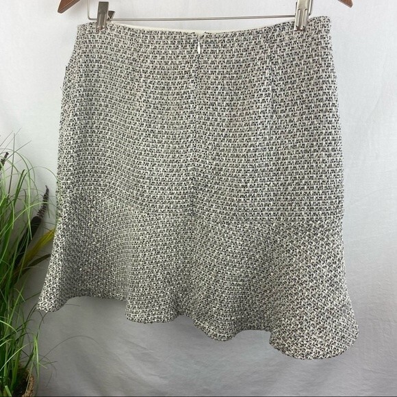 Ann Taylor Gray Gray Woven Collarless Parchwork Jacket & Skirt Set NEW - Picture 7 of 13